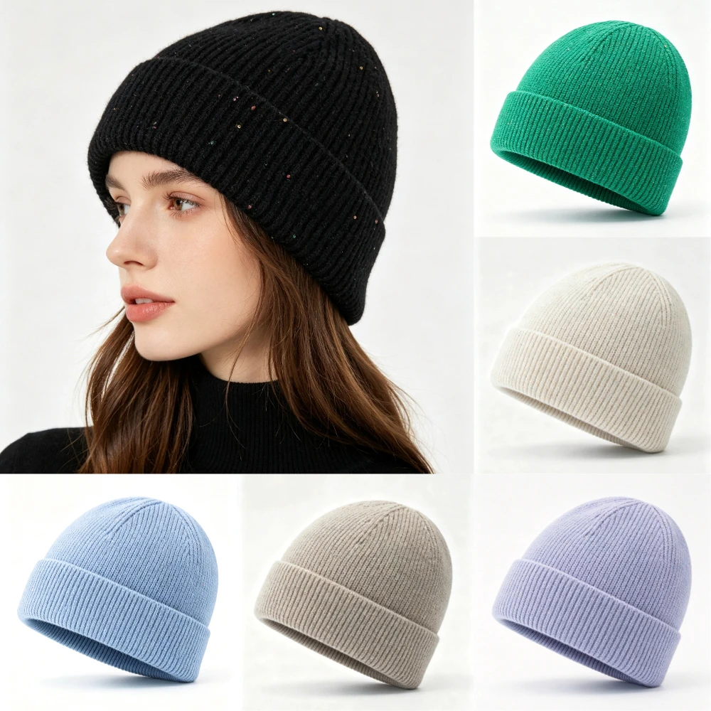 Beanie Cuffed Knit - 새로운 여성용 챙이 달린 골지 니트