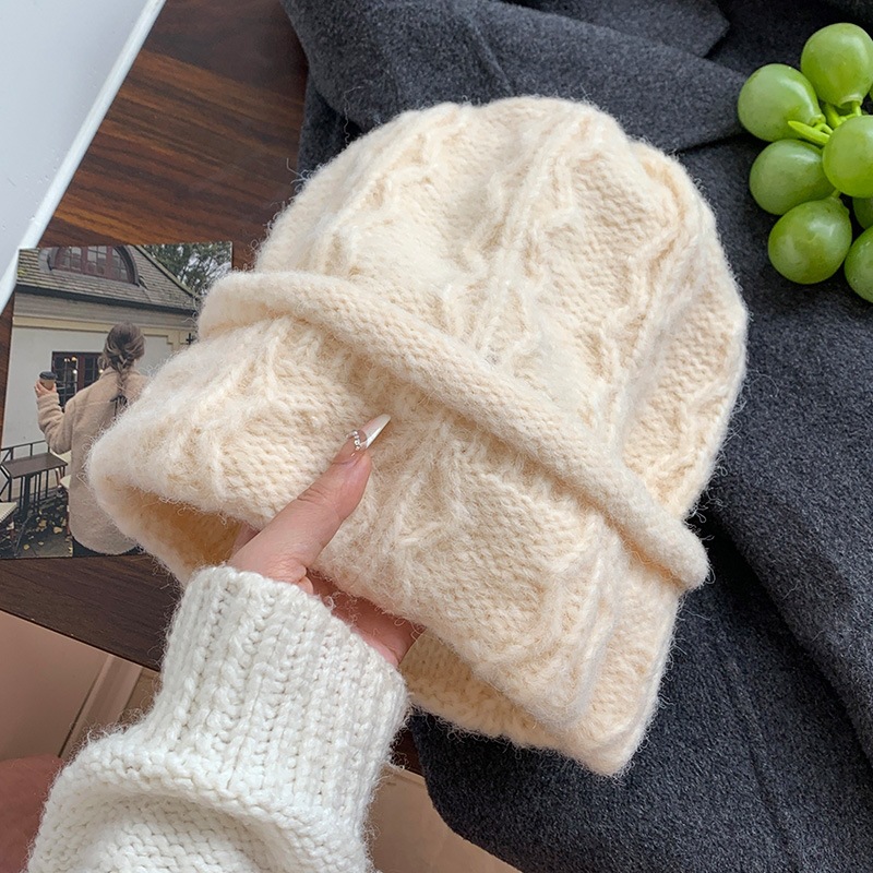 크림색 케이블 니트 비니 여성용 겨울 따뜻한 두꺼운 커 - Beanie Cuffed Knit 리뷰 및 가격